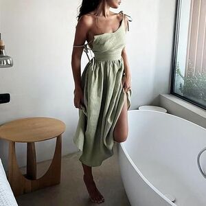 Womens Flowy Long Dress Sweetheart Neck Lacing-up Sleeveless Backless Size Large